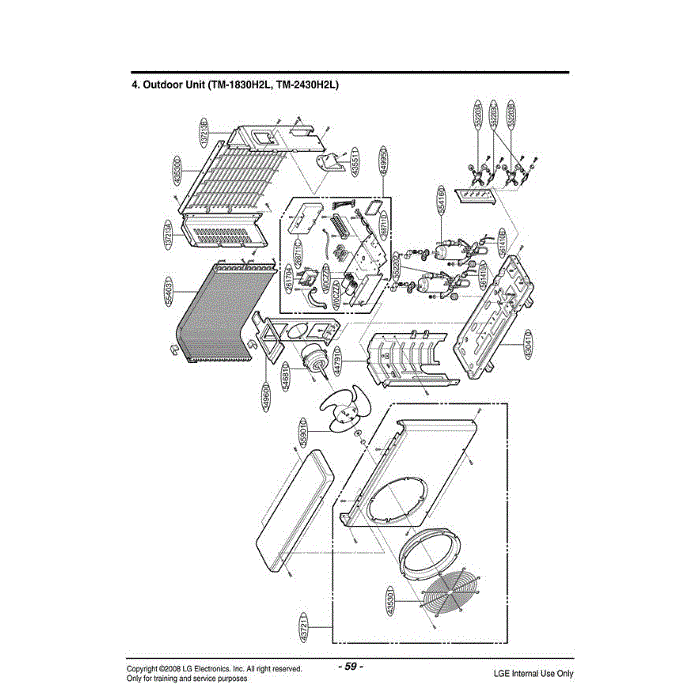 Section 2 Diagram and Parts List for TM-1830H2L AMB6TFC LG Air Conditioner