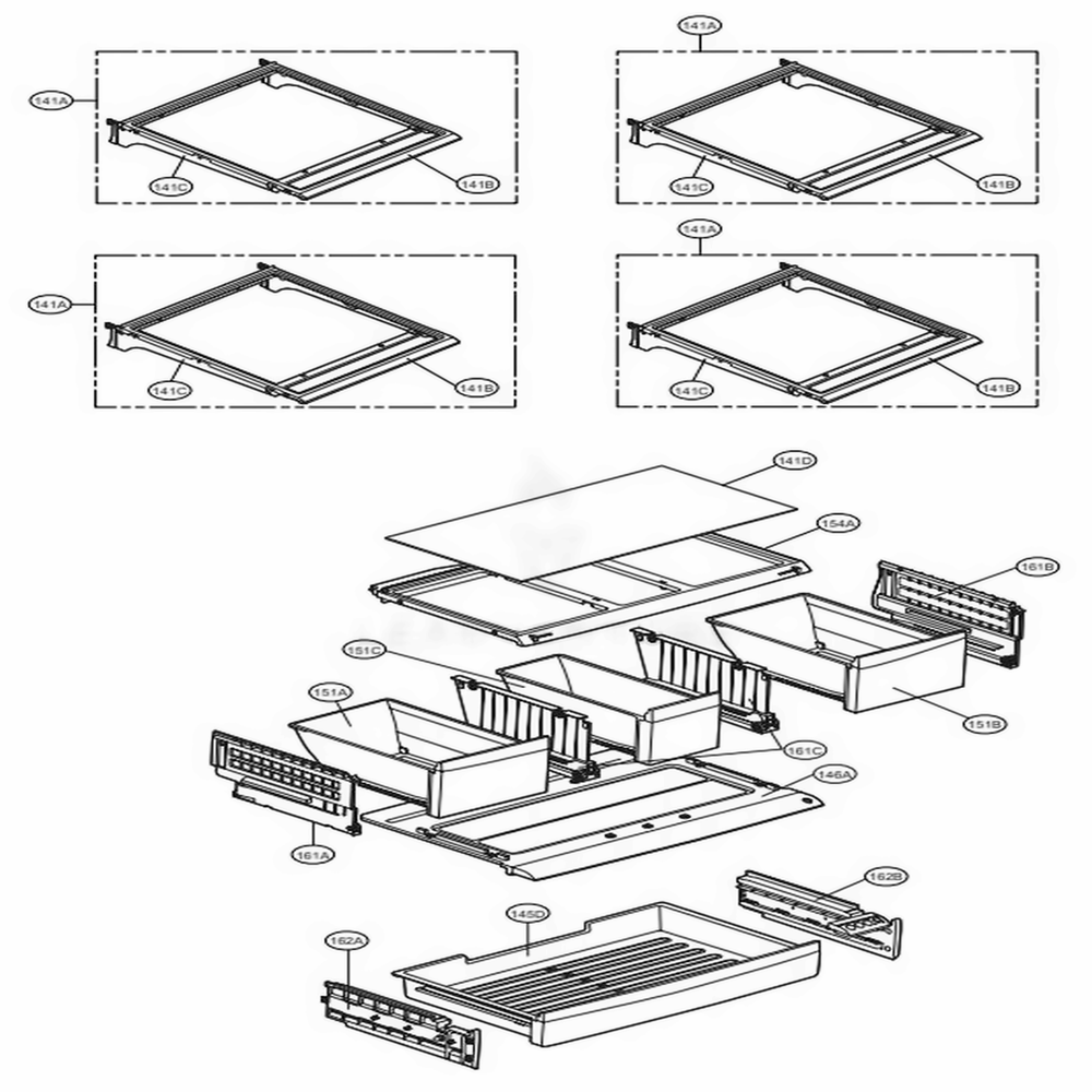 Refrigerator Parts Diagram and Parts List for LFX28979SB AWBCNA1 LG Refrigerator