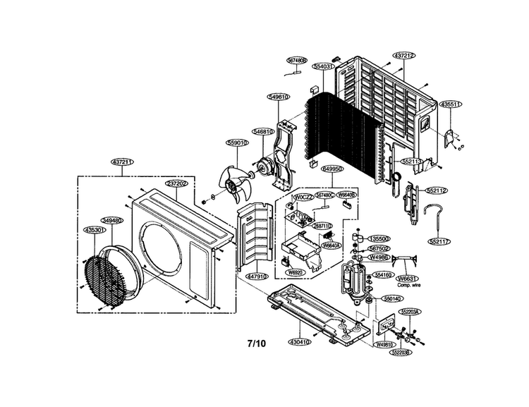 Room A/c Diagram and Parts List for LSU092CE  LG Air Conditioner