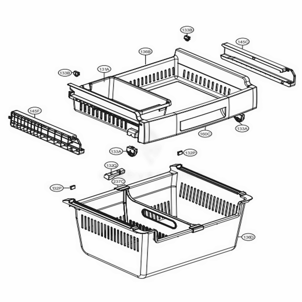 Freezer Parts Diagram and Parts List for LFC22770SB AWBCNA1 LG Refrigerator