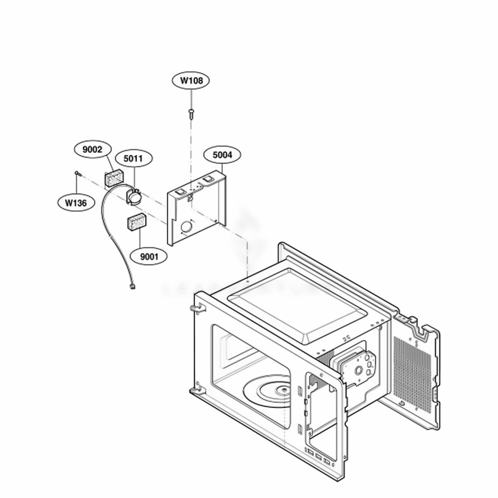 Sensor Parts Diagram and Parts List for HMB402 AWHEBSU LG Wall Oven