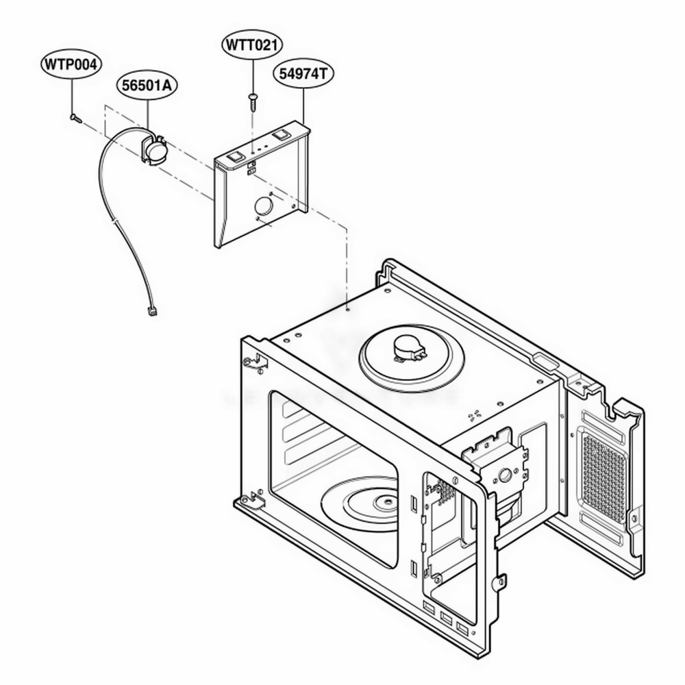 Sensor Parts Diagram and Parts List for KCMS185JSS AS1EKAD LG Wall Oven