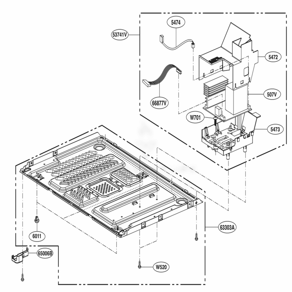 Base Plate Parts Diagram and Parts List for MS1596CIR CSSELEC LG Range