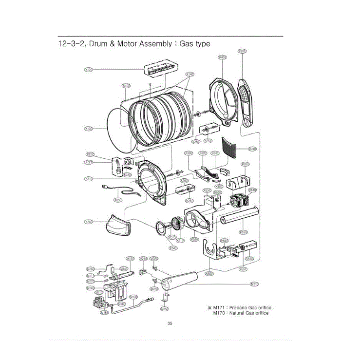 Section 1 Diagram and Parts List for DLG5932W ABWEEUS LG Dryer