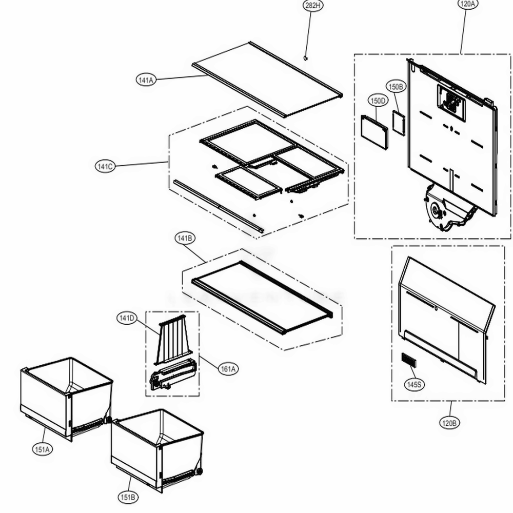 R Movable Diagram and Parts List for LRMXC1803S ASTCNA0 LG Refrigerator