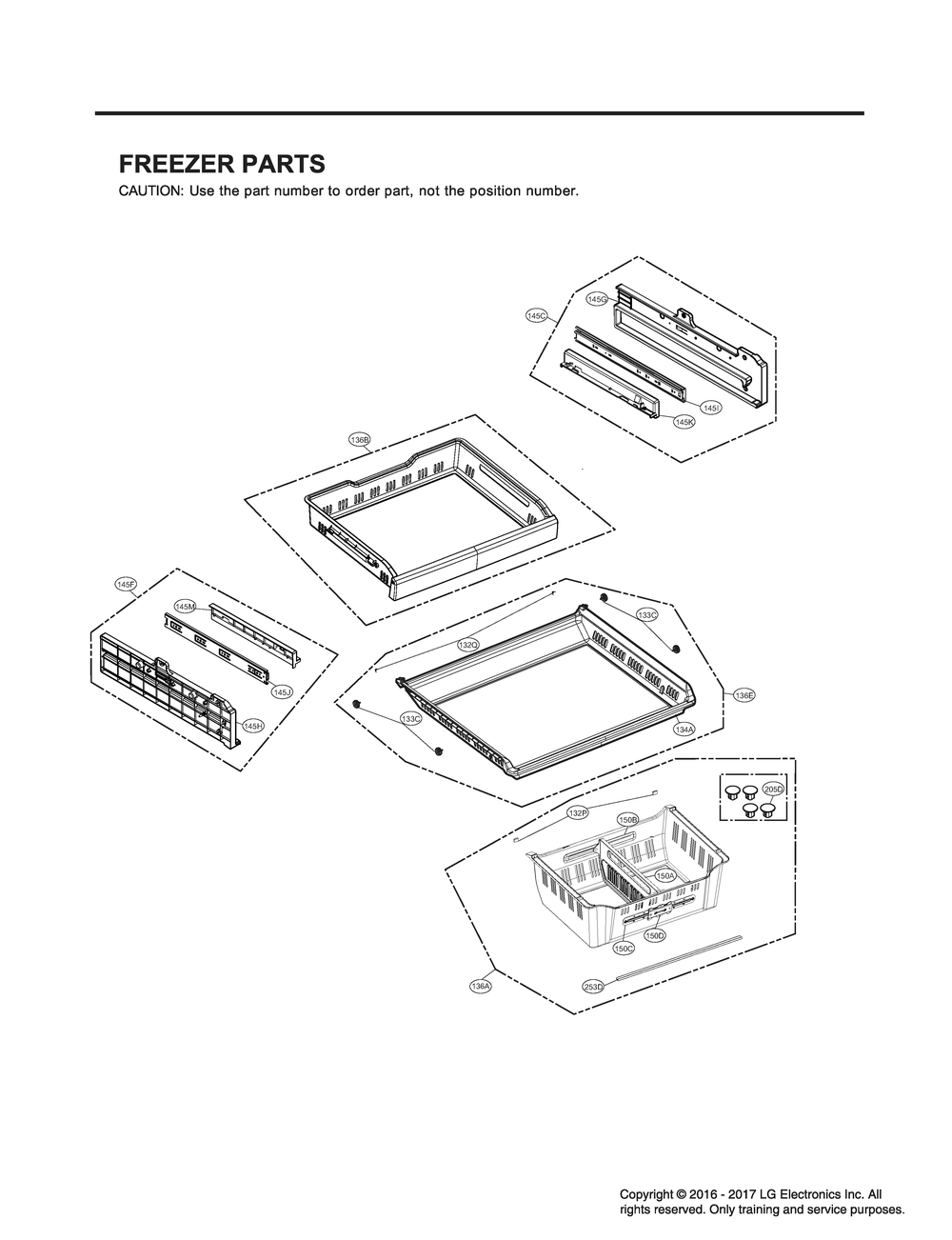Freezer Parts Diagram and Parts List for GR-X30GHSJM ASTCNA1 LG Refrigerator