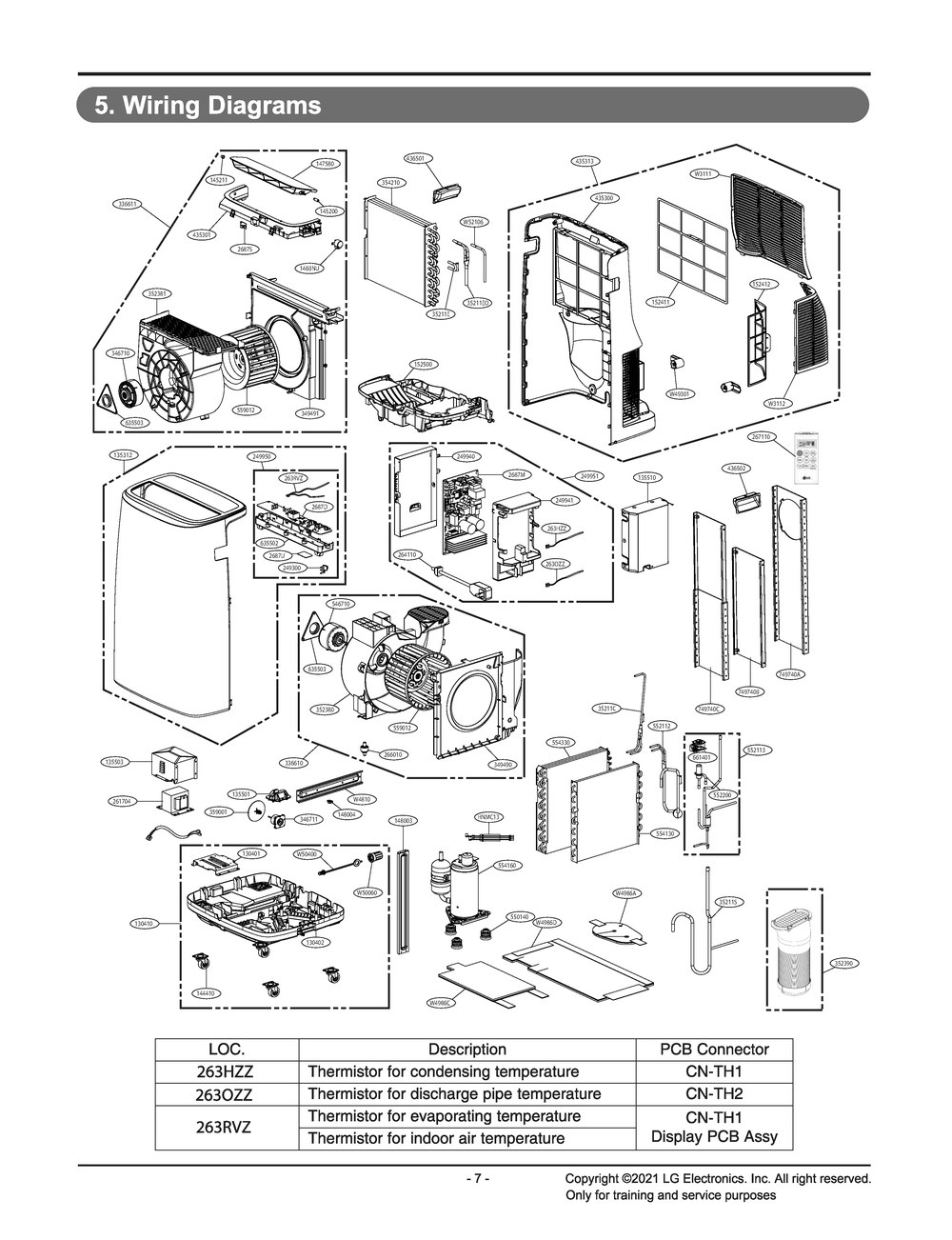 Diagram 1 Diagram and Parts List for LP1022FVSM AT1AUSH LG Air Conditioner