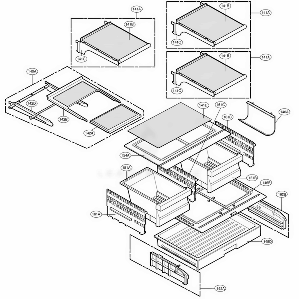Refrigerator Parts Diagram and Parts List for 79743 ASTCSEF LG Refrigerator