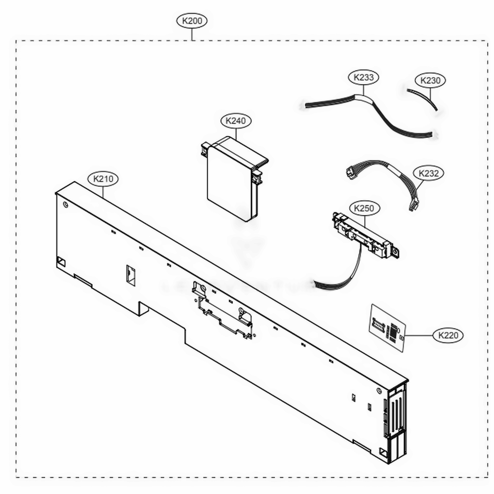 Panel Assembly Diagram and Parts List for LDT7808SS ASSESNA LG Dishwasher