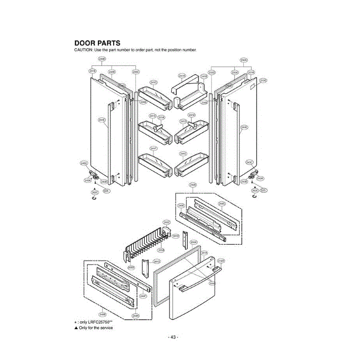 Section 3 Diagram and Parts List for LRFC25750SB AWBCLGA LG Refrigerator