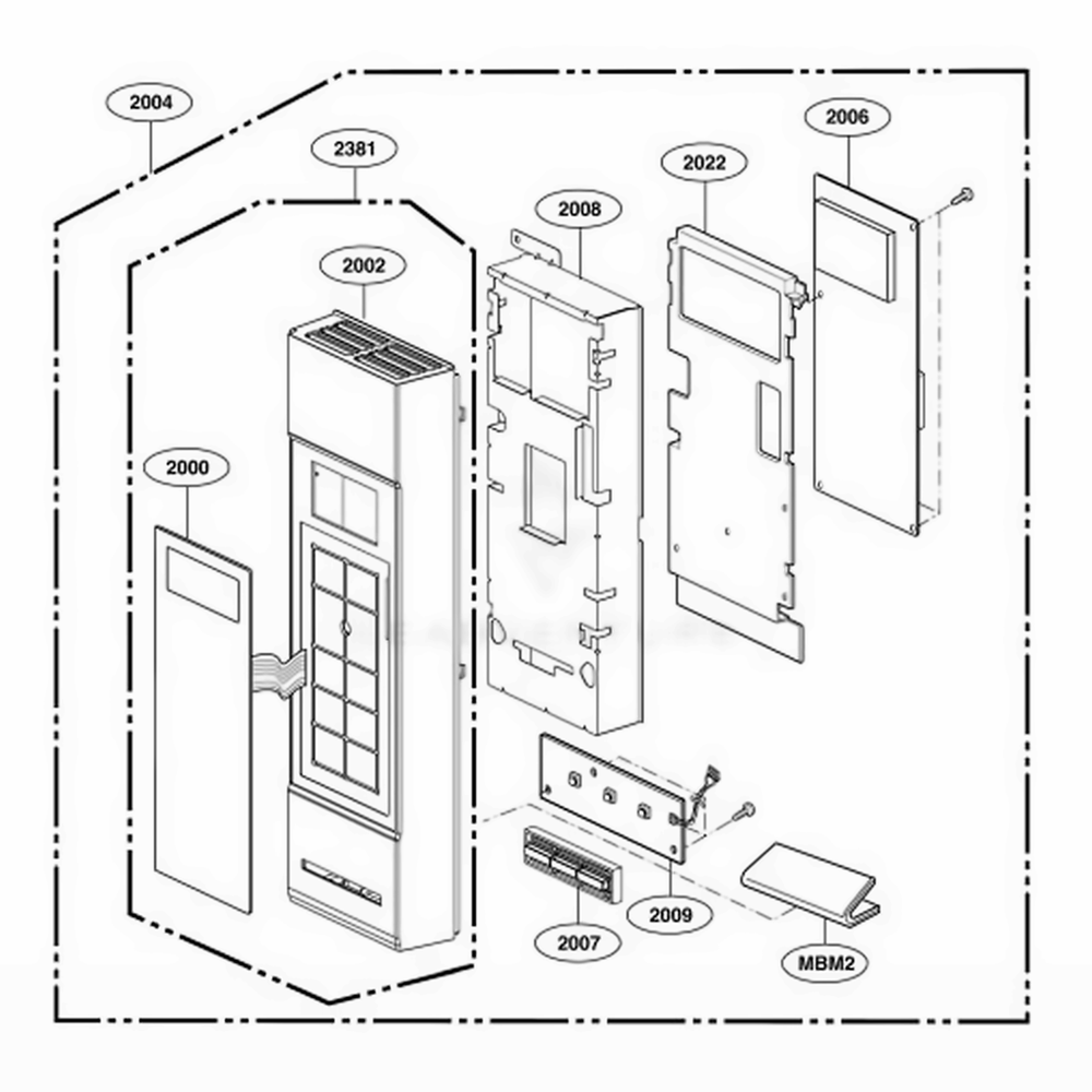 Controller Parts Diagram and Parts List for 86012 AWHESEA LG Range