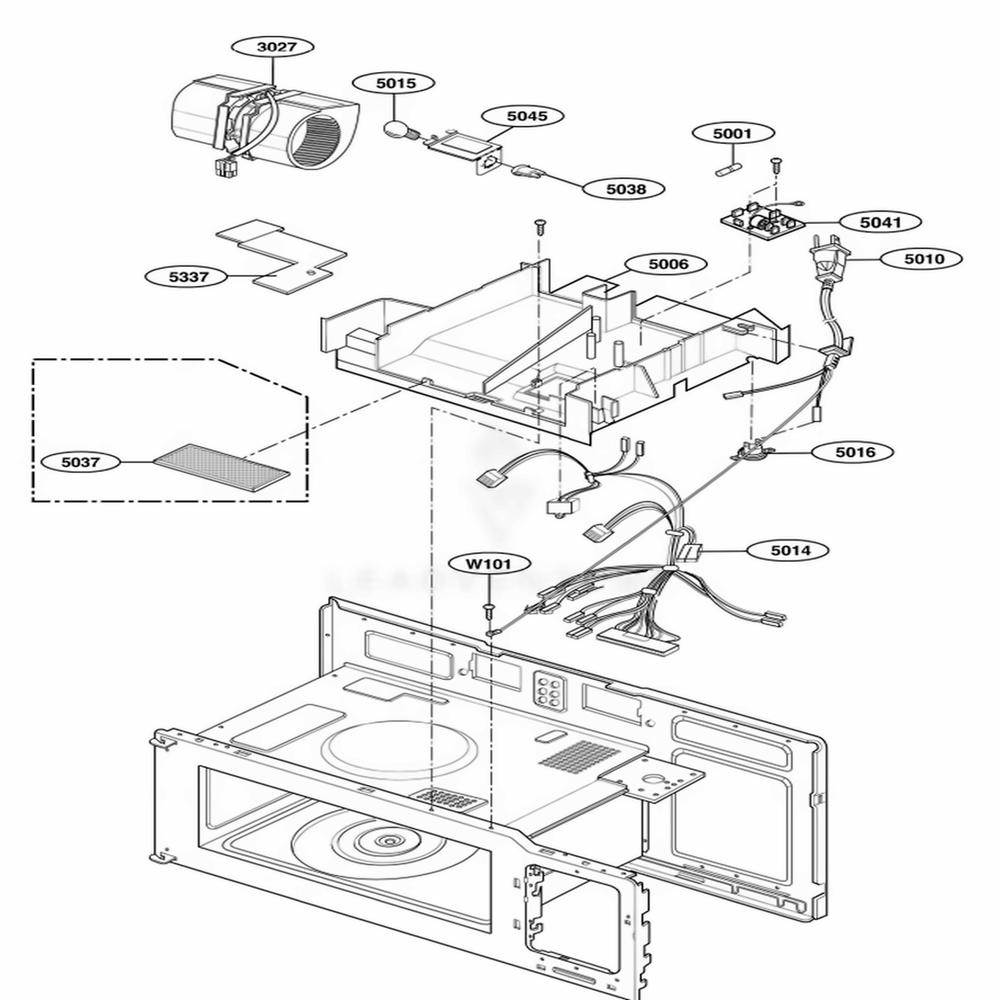 Interior Parts 2 Diagram and Parts List for JVM1540DMBB CBKEGEU LG Range