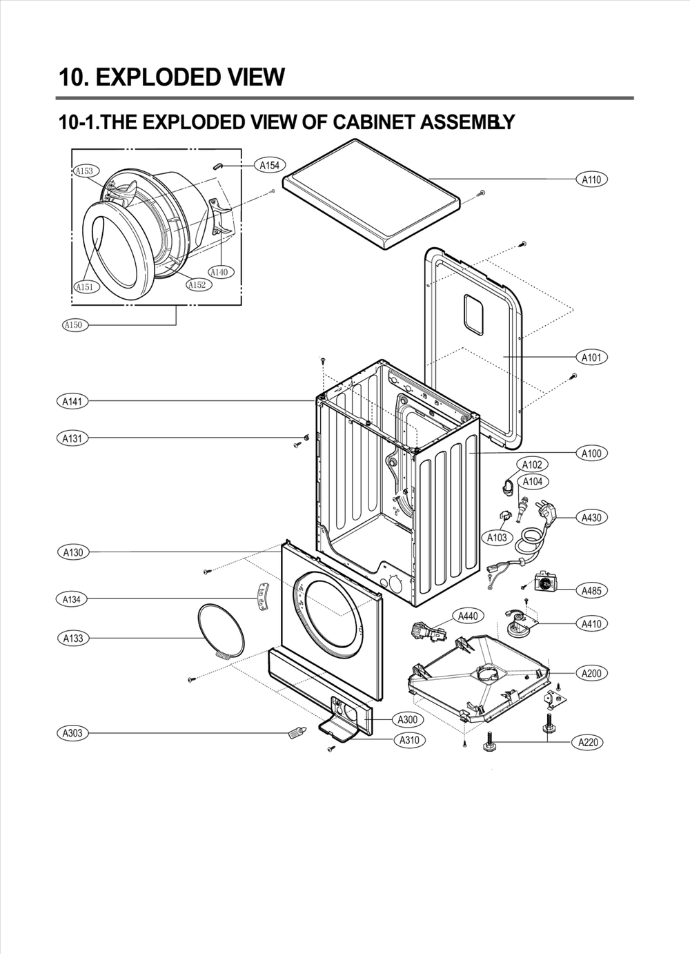 Cabinet Assemby Diagram and Parts List for F1091QDP2 ABWPARA LG Washer