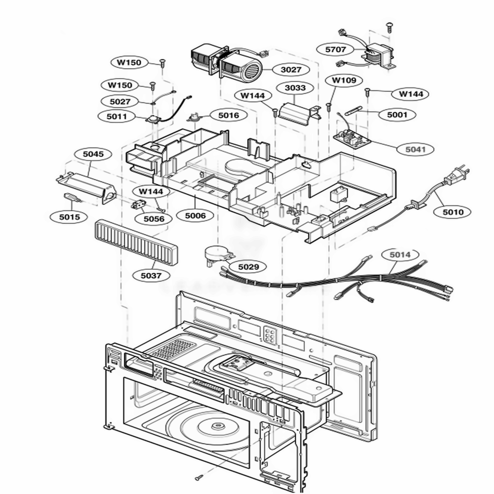 Interior Parts 3 Diagram and Parts List for 80803 AS1ESEA LG Wall Oven