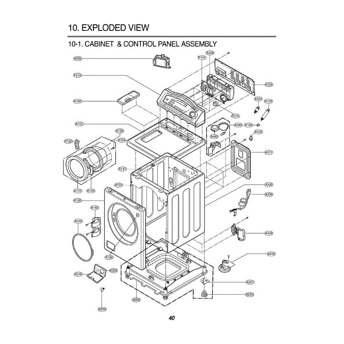 Section 2 Diagram and Parts List for WM2042CW ABWEEUS LG Washer