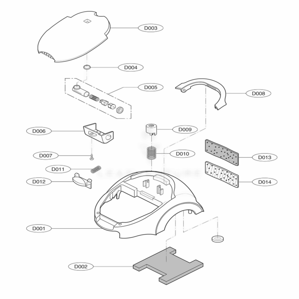 Cover Assembly, Body Diagram and Parts List for 21325 ANBESRC LG Canister Vacuum