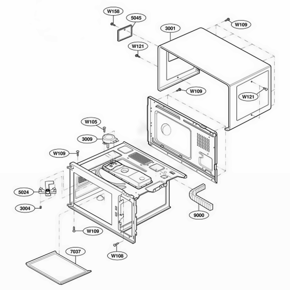 Oven Cavity Parts Diagram and Parts List for RCS10MPSA AS1EAMA LG Wall Oven