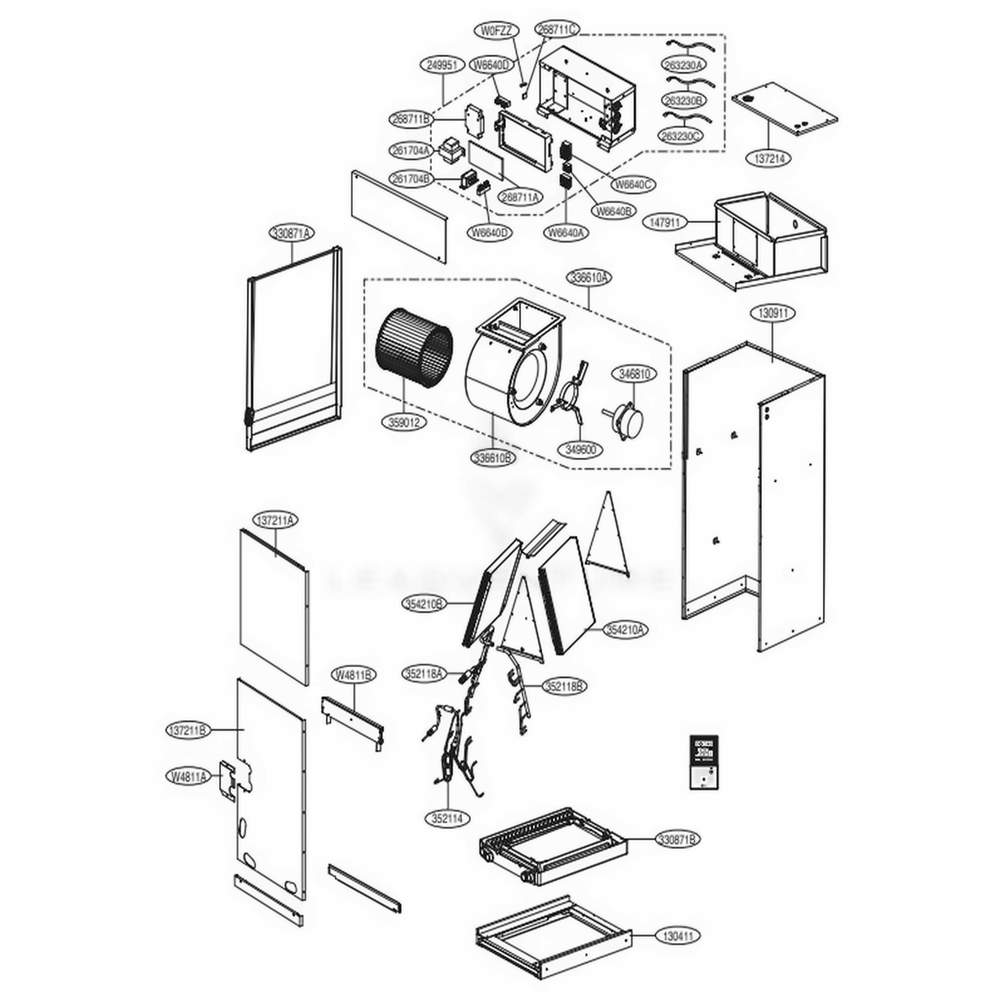 Main Diagram and Parts List for LVN360HV4 ENWBEUS LG Air Conditioner