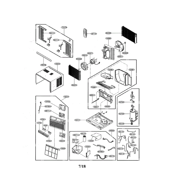 Air Conditioner Diagram and Parts List for LW8016ER 00 LG Air Conditioner