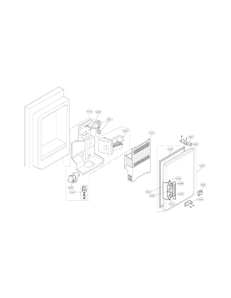 Ice Bank Parts Diagram and Parts List for LFX25975SW 01 LG Refrigerator
