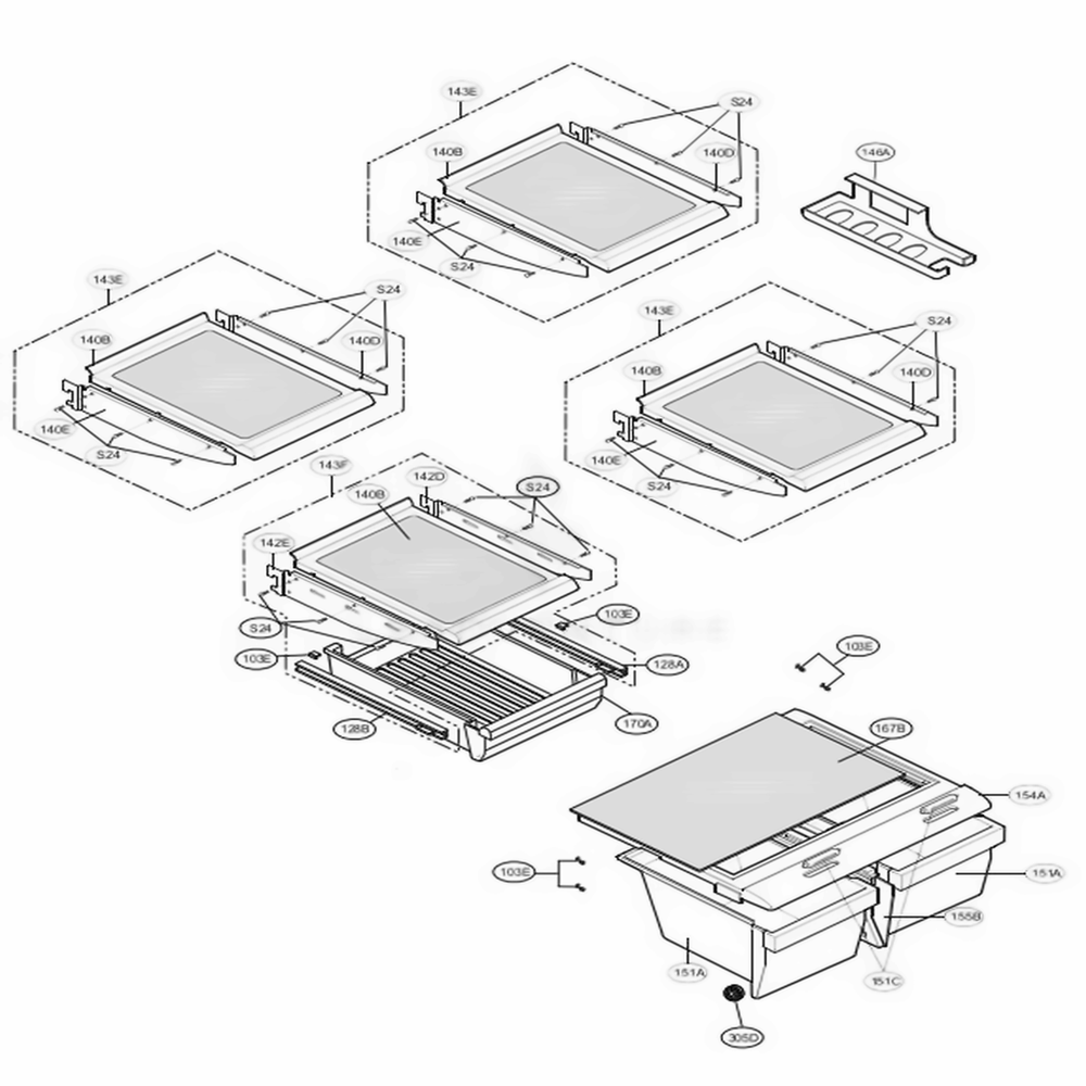 Refrigerator Parts Diagram and Parts List for LFC23760SW ASW1LGA LG Refrigerator