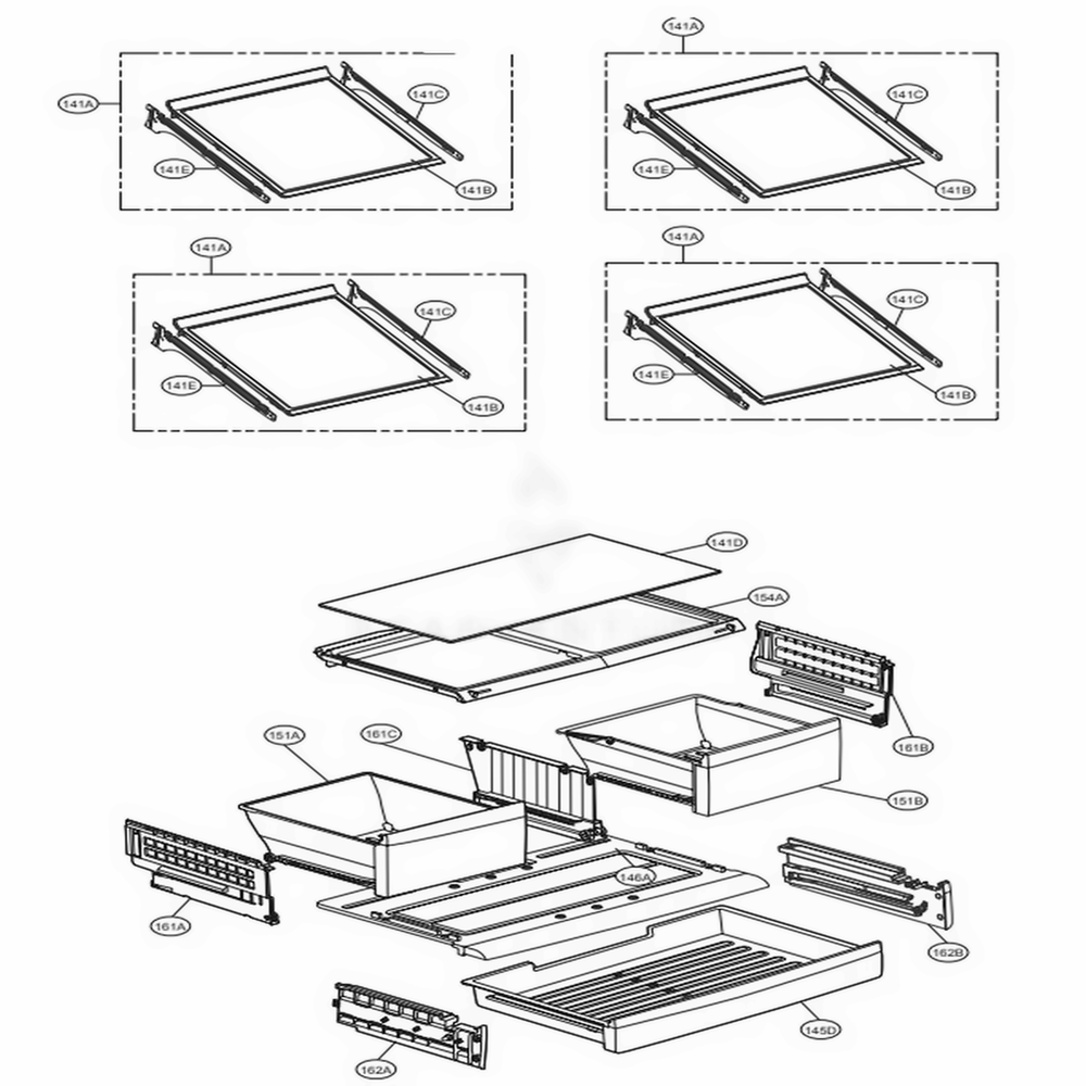 Refrigerator Parts Diagram and Parts List for LFC28768ST ASTCNA3 LG Refrigerator