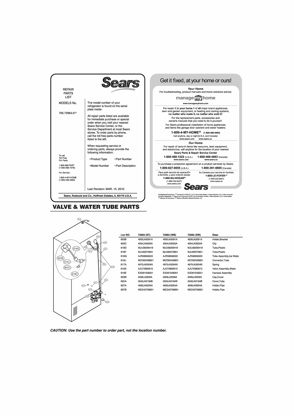 Diagram 1 Diagram and Parts List for GR-J318LQTP ASWCSE6 LG Refrigerator