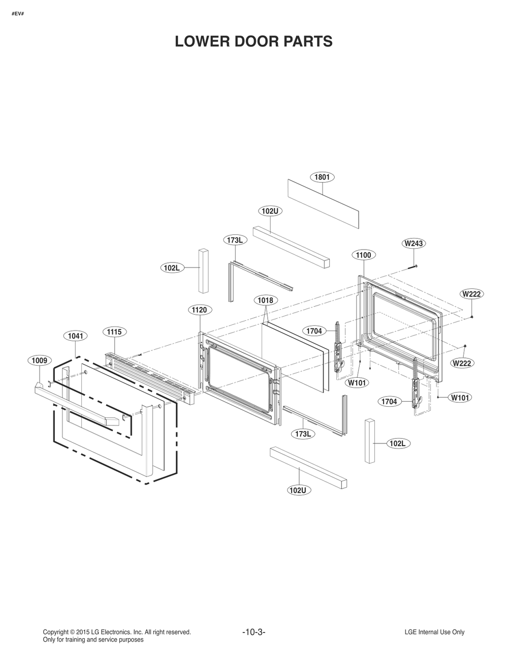 Lower Door Parts Diagram and Parts List for FZ474PGV ASTLLGA LG Range