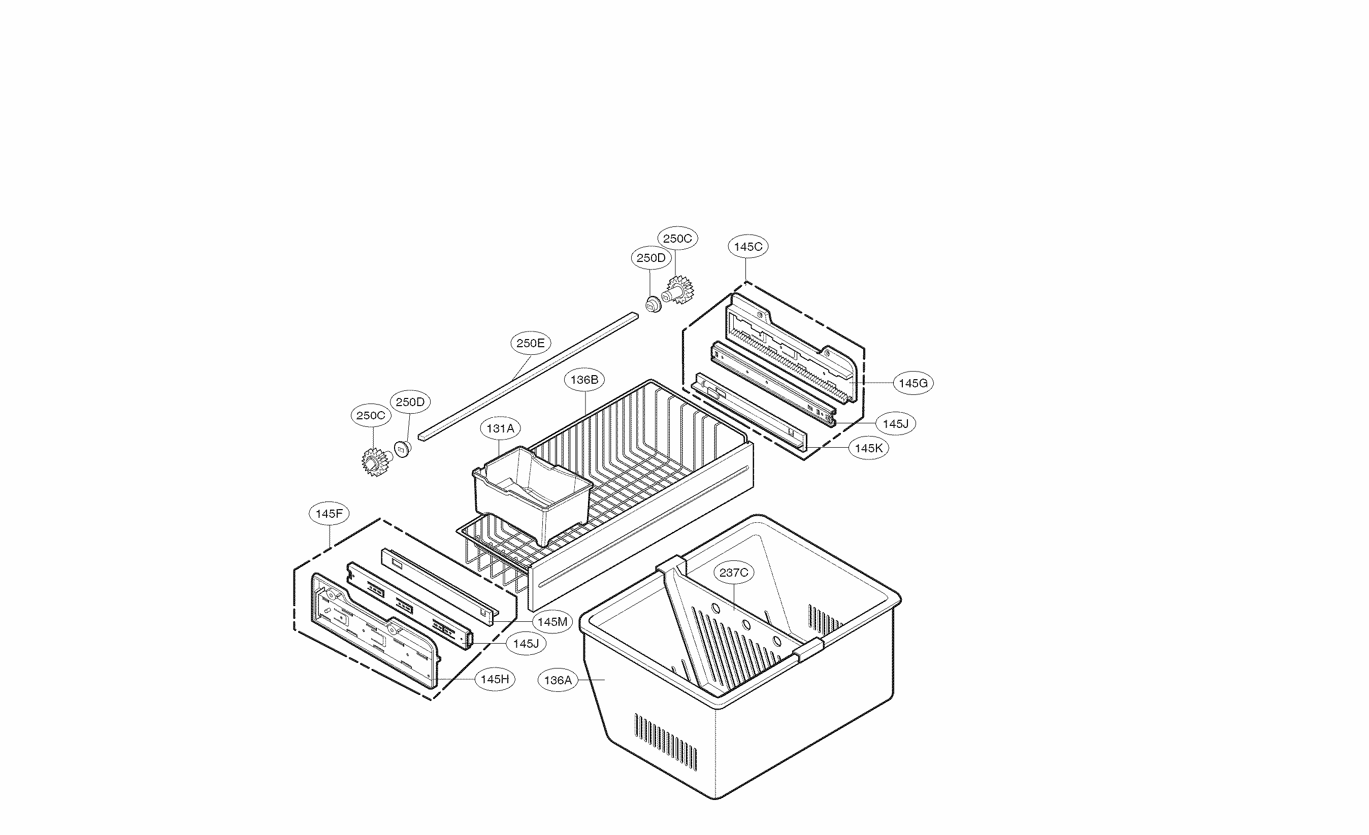 Freezer Parts Diagram and Parts List for 79571604014  Kenmore Refrigerator
