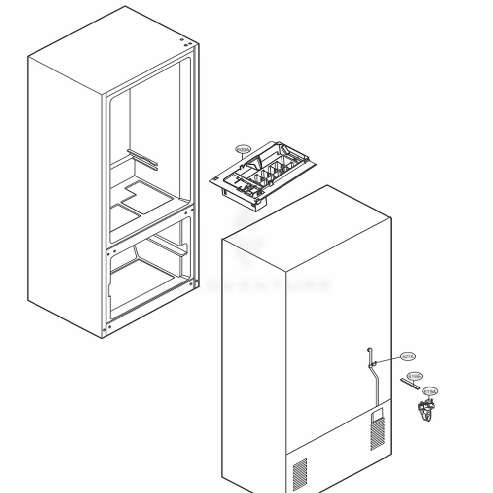 Icemaker Parts Diagram and Parts List for 79413 ASTCSE1 LG Refrigerator