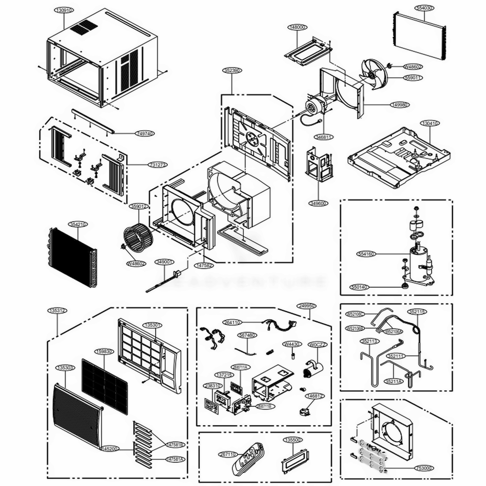 Main Diagram and Parts List for LW1816HR AT3AHDP LG Air Conditioner