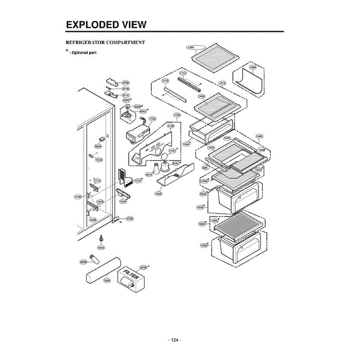 Section 2 Diagram and Parts List for LRSC21934SB AWBCLGA LG Refrigerator