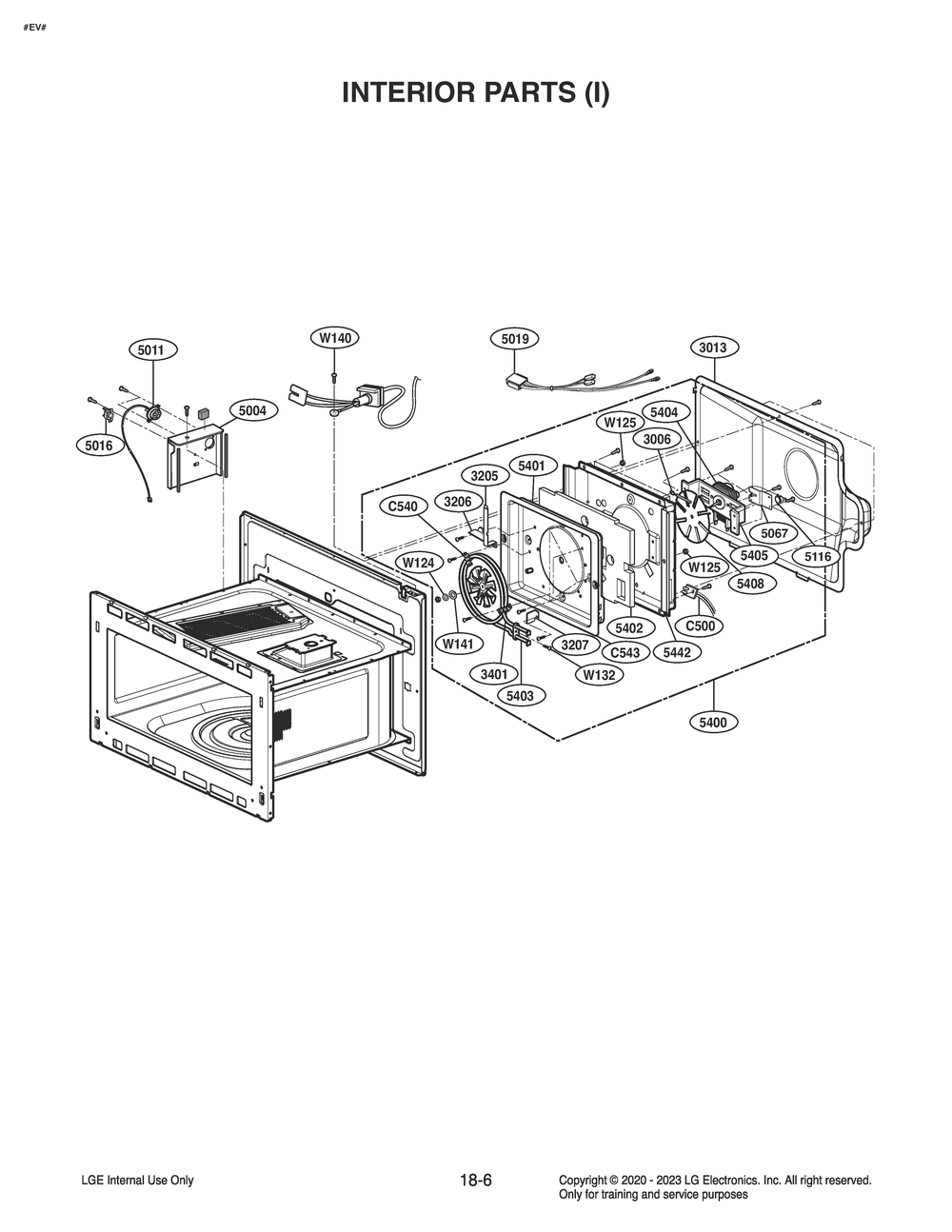 Interior Parts 1 Diagram and Parts List for WCEK6419S ASTLSGN LG Range