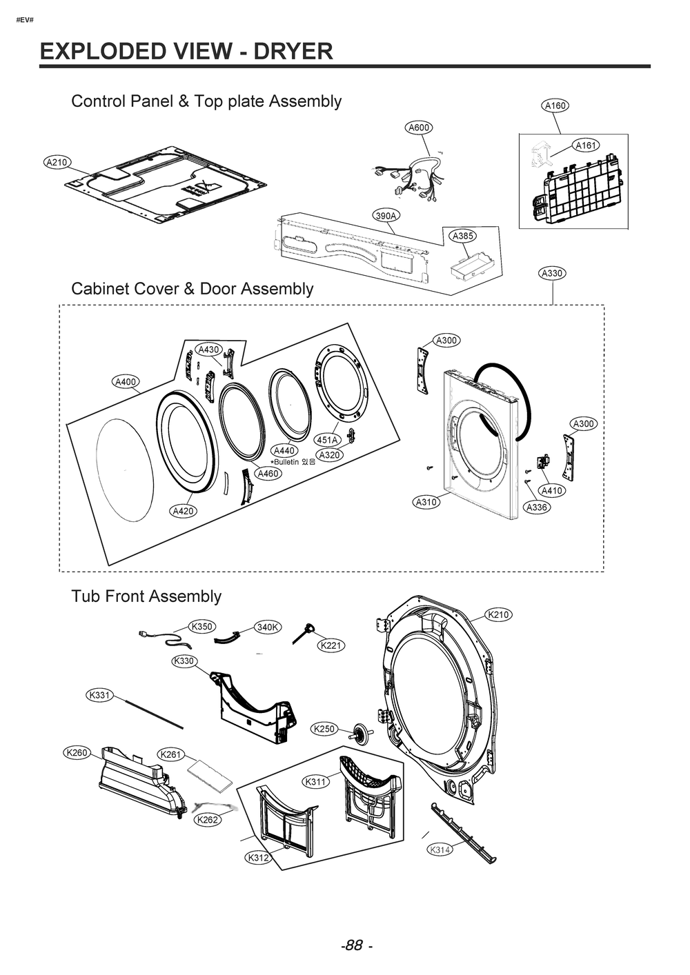 Diagram 2 Diagram and Parts List for W3S1CVK2EHM ABLEEUS LG Washer