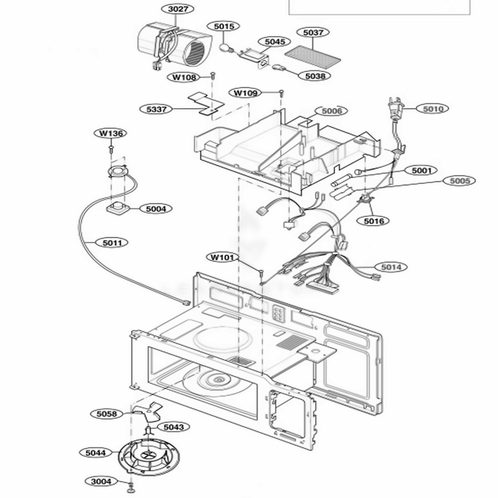 Interior Parts 2 Diagram and Parts List for 62649 ABKESEA LG Range
