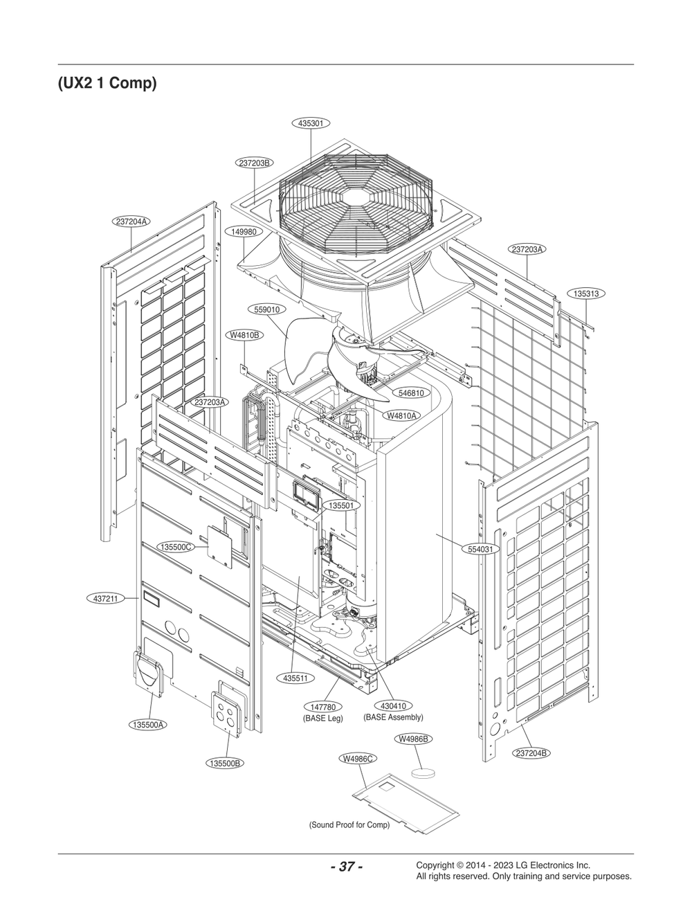 Diagram 2 Diagram and Parts List for ARUN072DTE4 AWGBLUS LG Air Conditioner