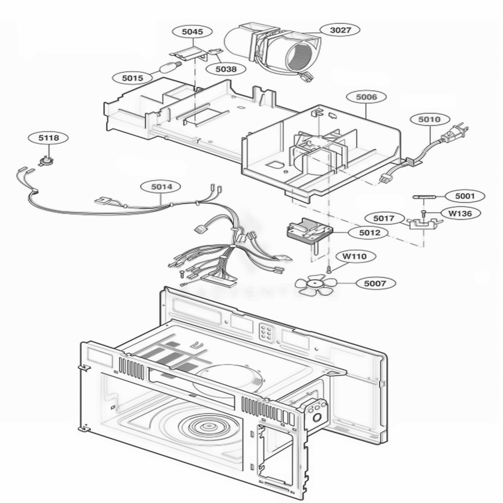 Interior Parts 2 Diagram and Parts List for JVM1640CJ ABSEGEU LG Range