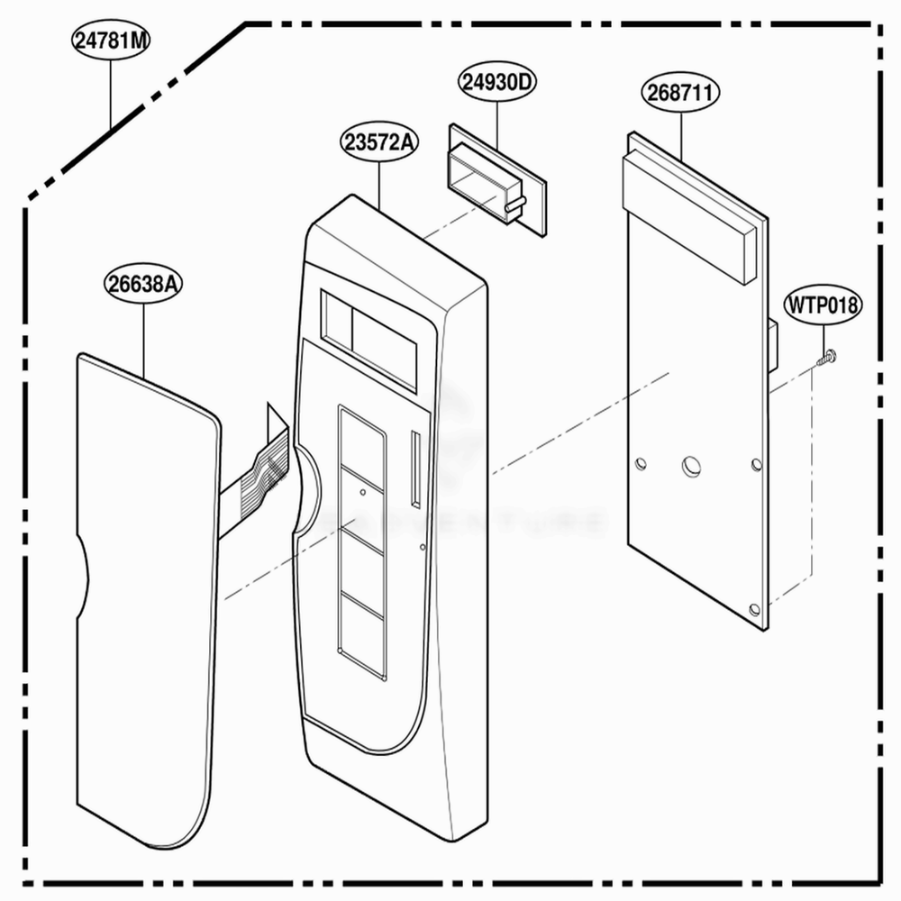 Controller Parts Diagram and Parts List for 87139 ABKESEC LG Range