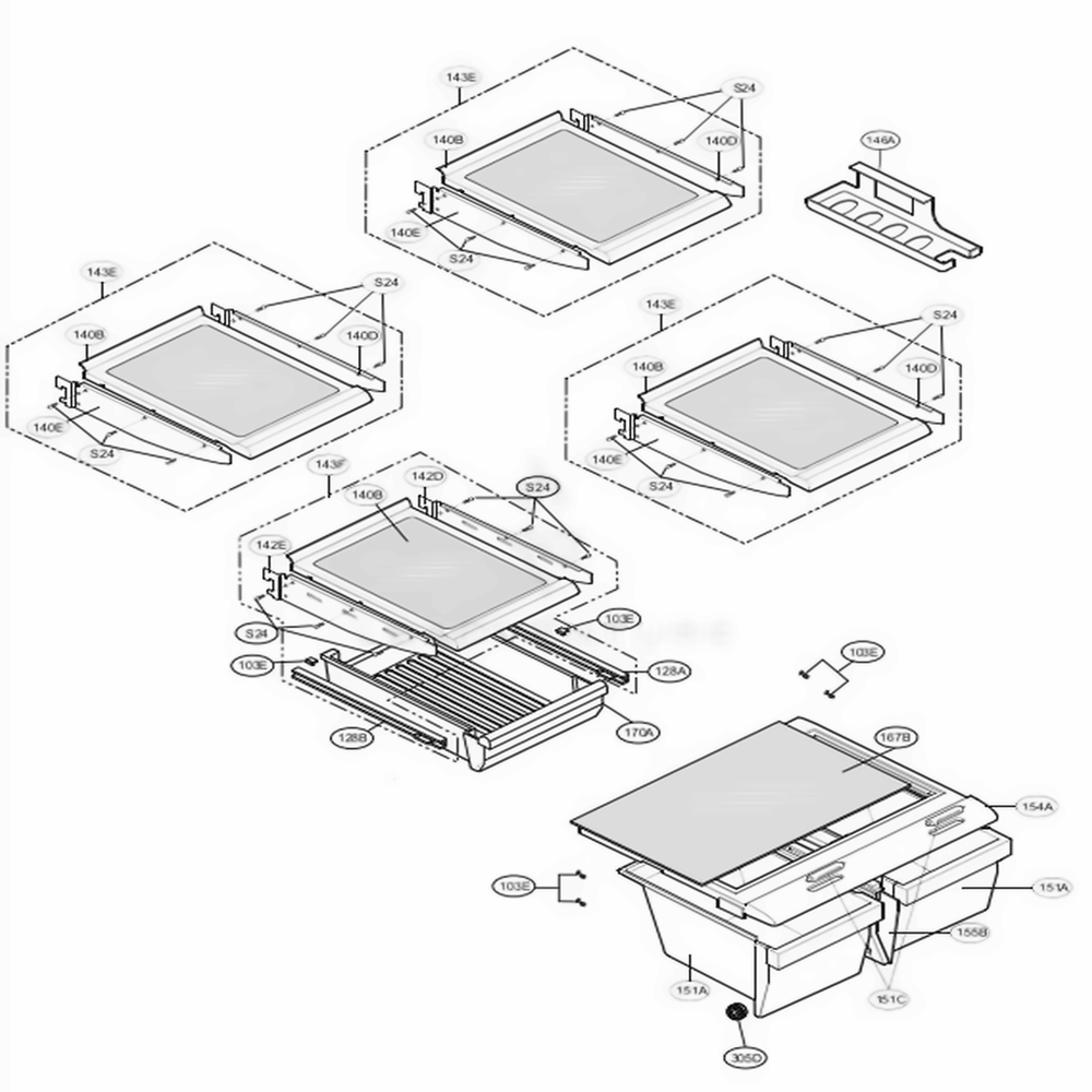 Refrigerator Parts Diagram and Parts List for LFC23760SB AWB4LGA LG Refrigerator