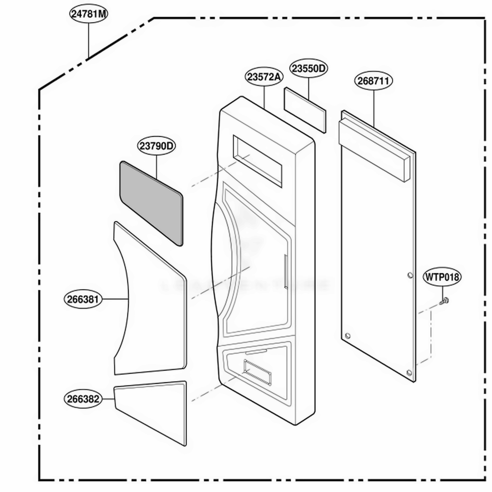 Control Panel Parts Diagram and Parts List for YMT2110SJB0 BKEWPC LG Range