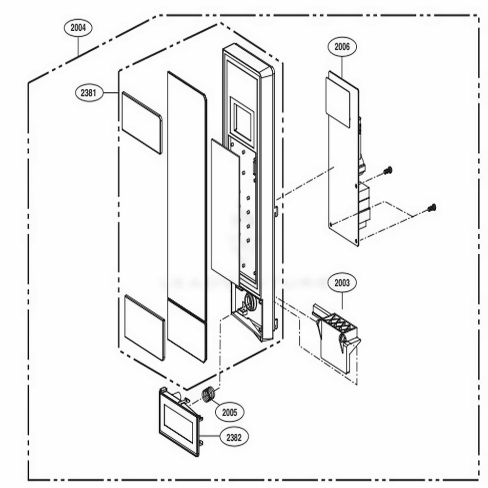 Control Panel Parts Diagram and Parts List for LMC2075SW CWHELNA LG Range