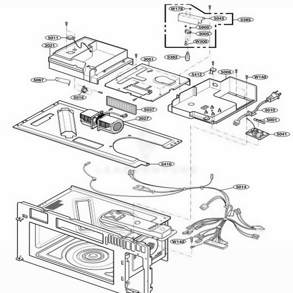 Interior Parts 2 Diagram and Parts List for 86013 ASBESEA LG Range