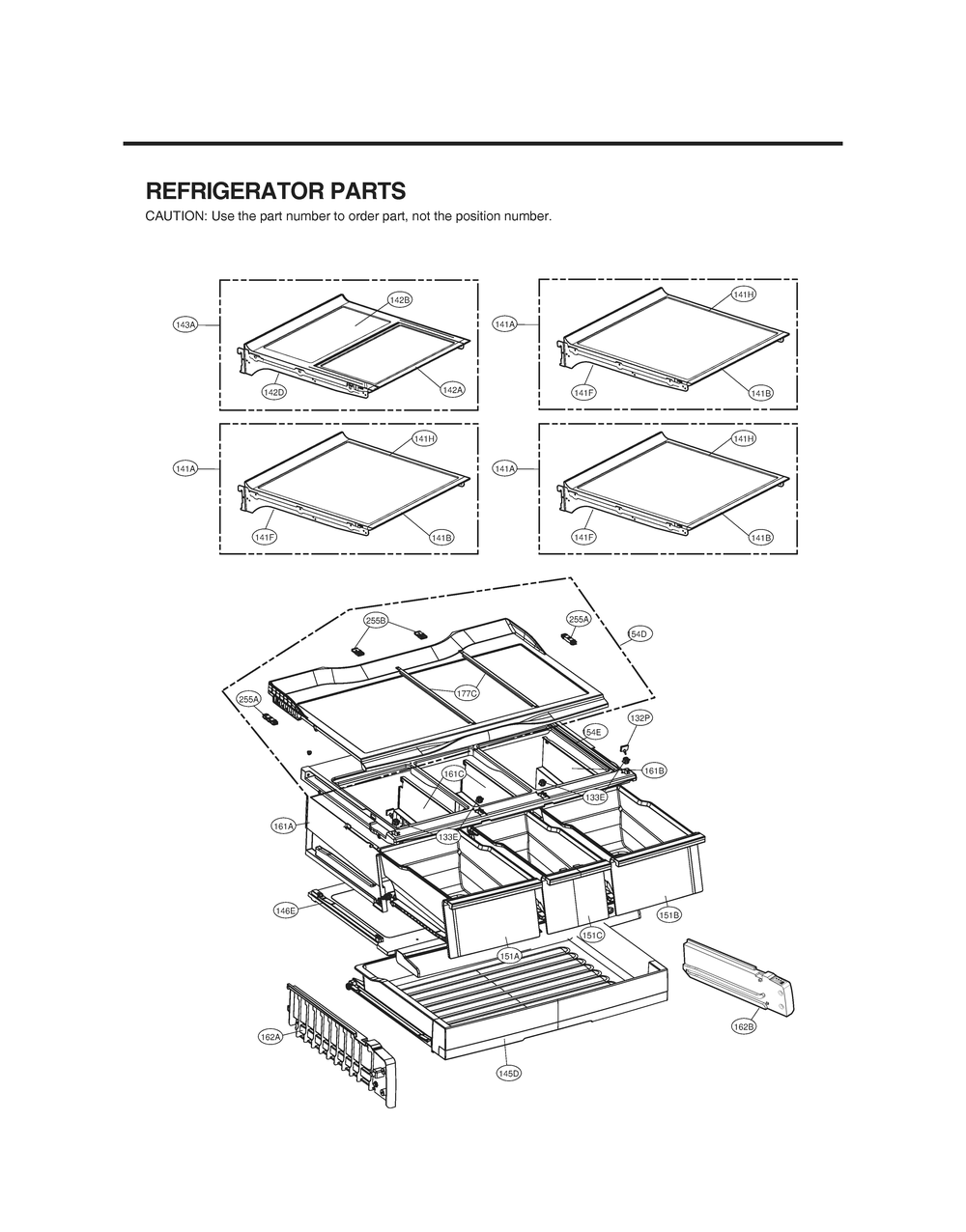 Refrigerator Parts Diagram and Parts List for GR-J318LSBM ASTCNA0 LG Refrigerator