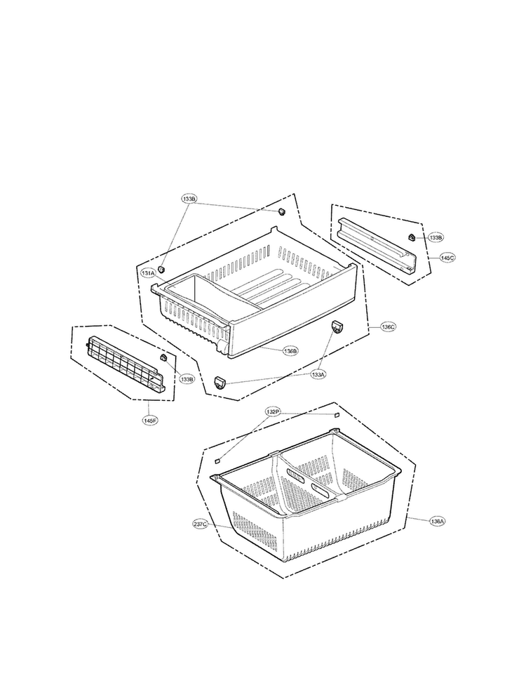 Freezer Parts Diagram and Parts List for LFX28977SW 01 LG Refrigerator