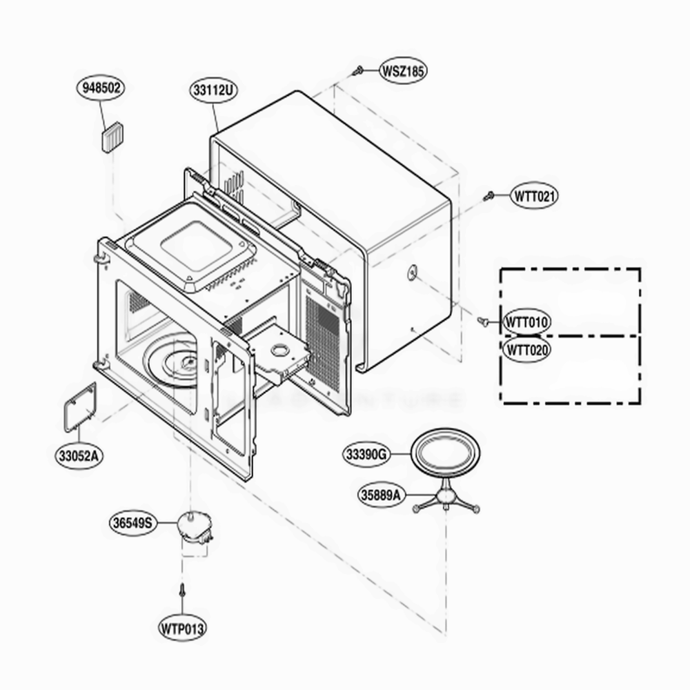 Oven Cavity Parts Diagram and Parts List for MA795W CWHEGSE LG Wall Oven