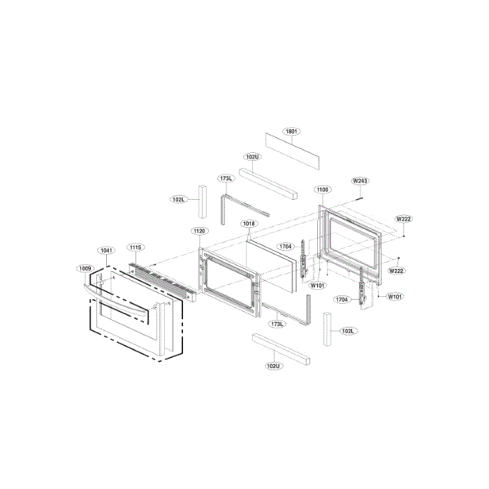 Lower Door Diagram and Parts List for LDE4415BD 00 LG Range