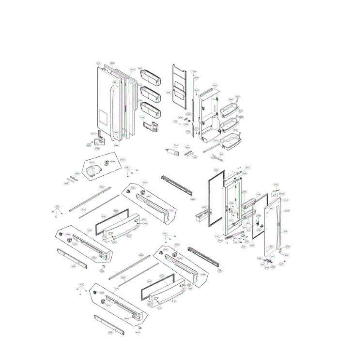 Door Diagram and Parts List for LMX30995ST 00 LG Refrigerator
