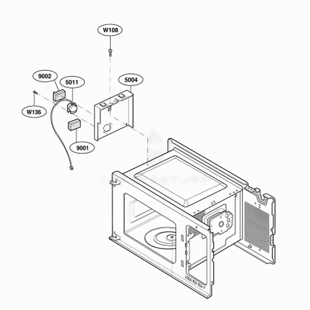 Sensor Parts Diagram and Parts List for HMB405 CSBEBSU LG Wall Oven