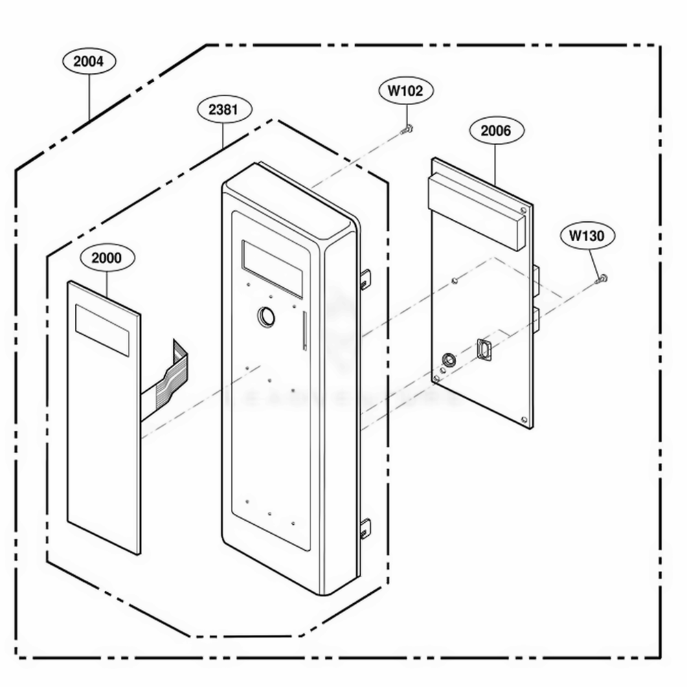 Control Panel Parts Diagram and Parts List for RCS511A ASTQAMA LG Range