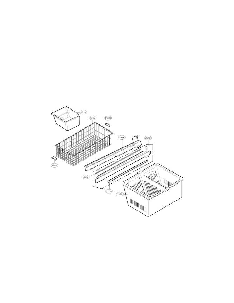 Freezer Parts Diagram and Parts List for LMX25985ST02  LG Refrigerator